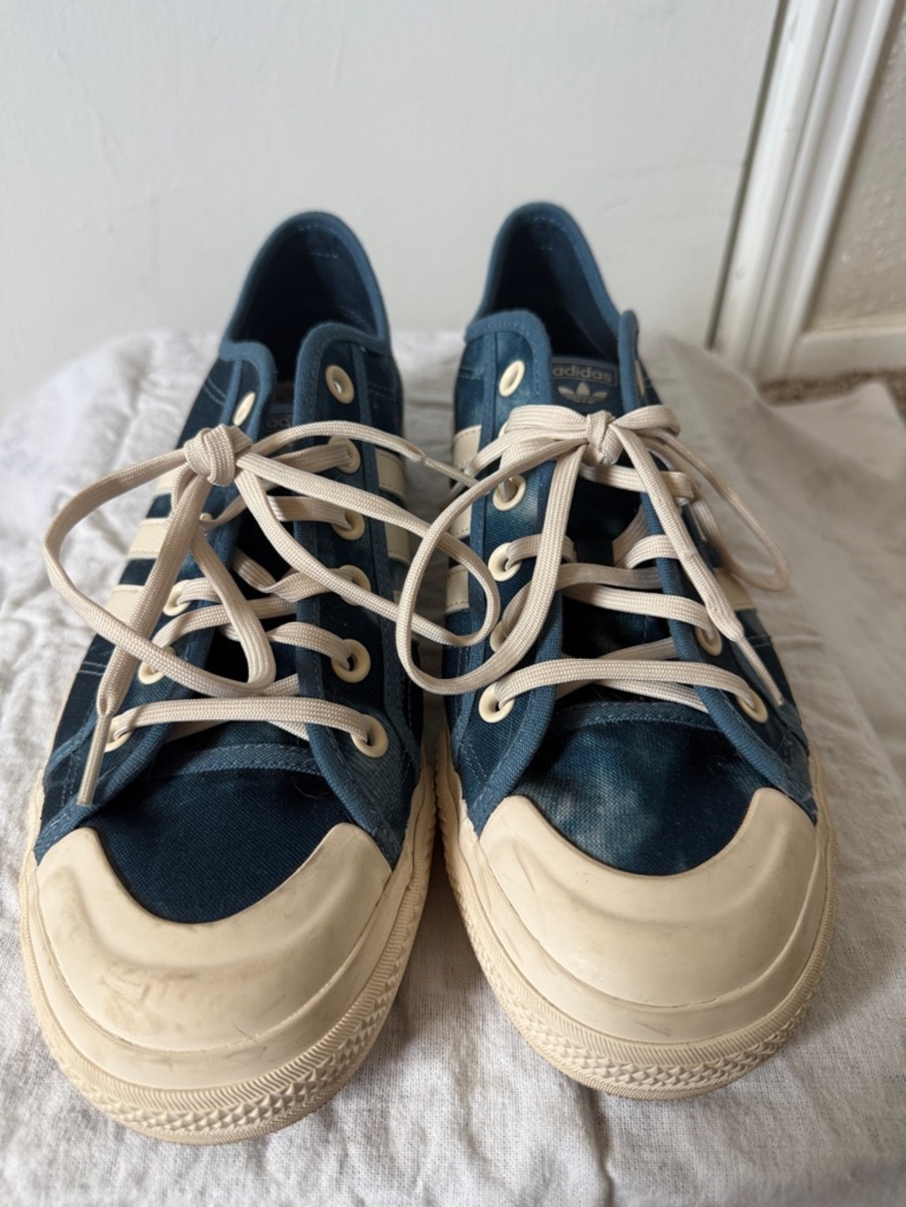 adidas x Parley Navy and Cream Low-Top Sneakers - Picture 2 of 2